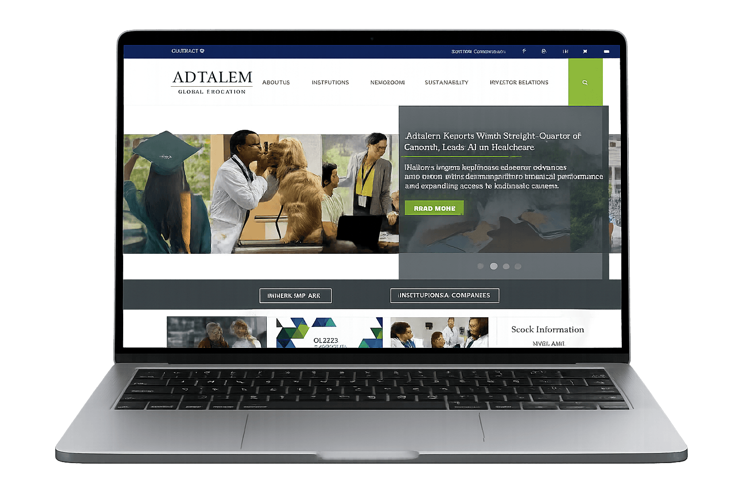 Laptop showing the Adtalem Global Education website