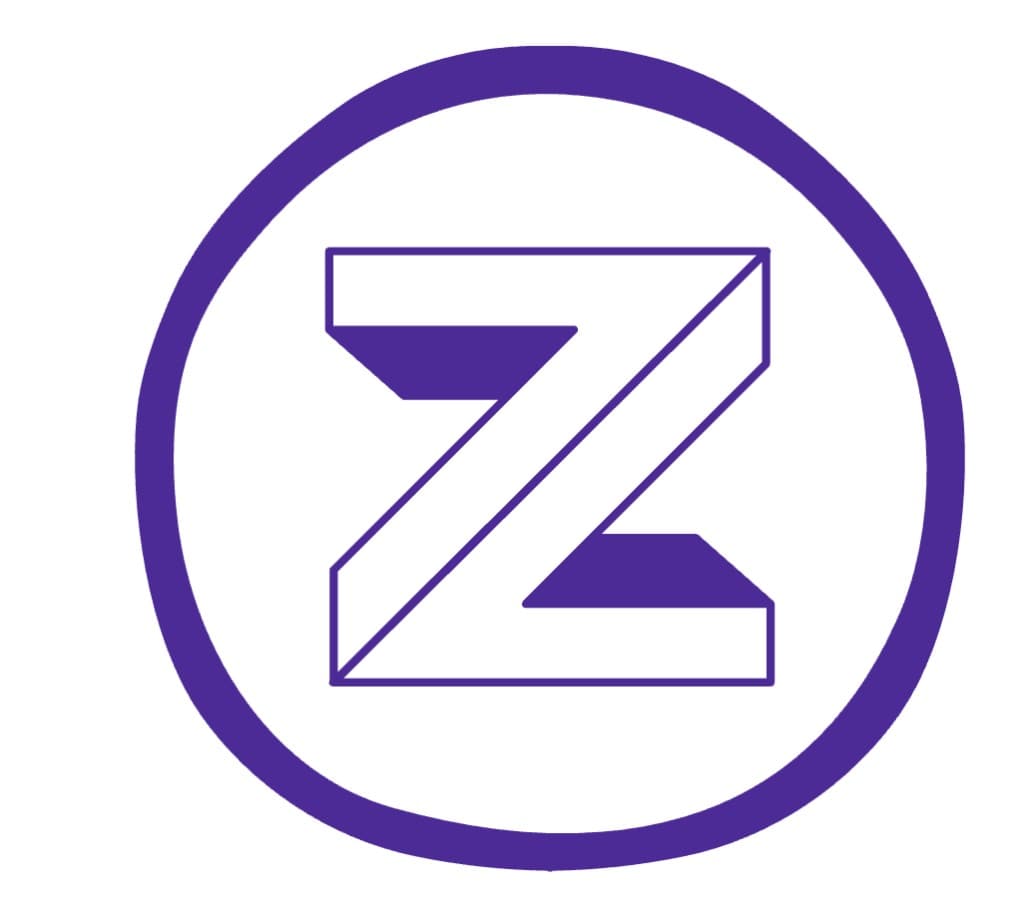 Zora Digital logo, a purple Z inside a purple circle.